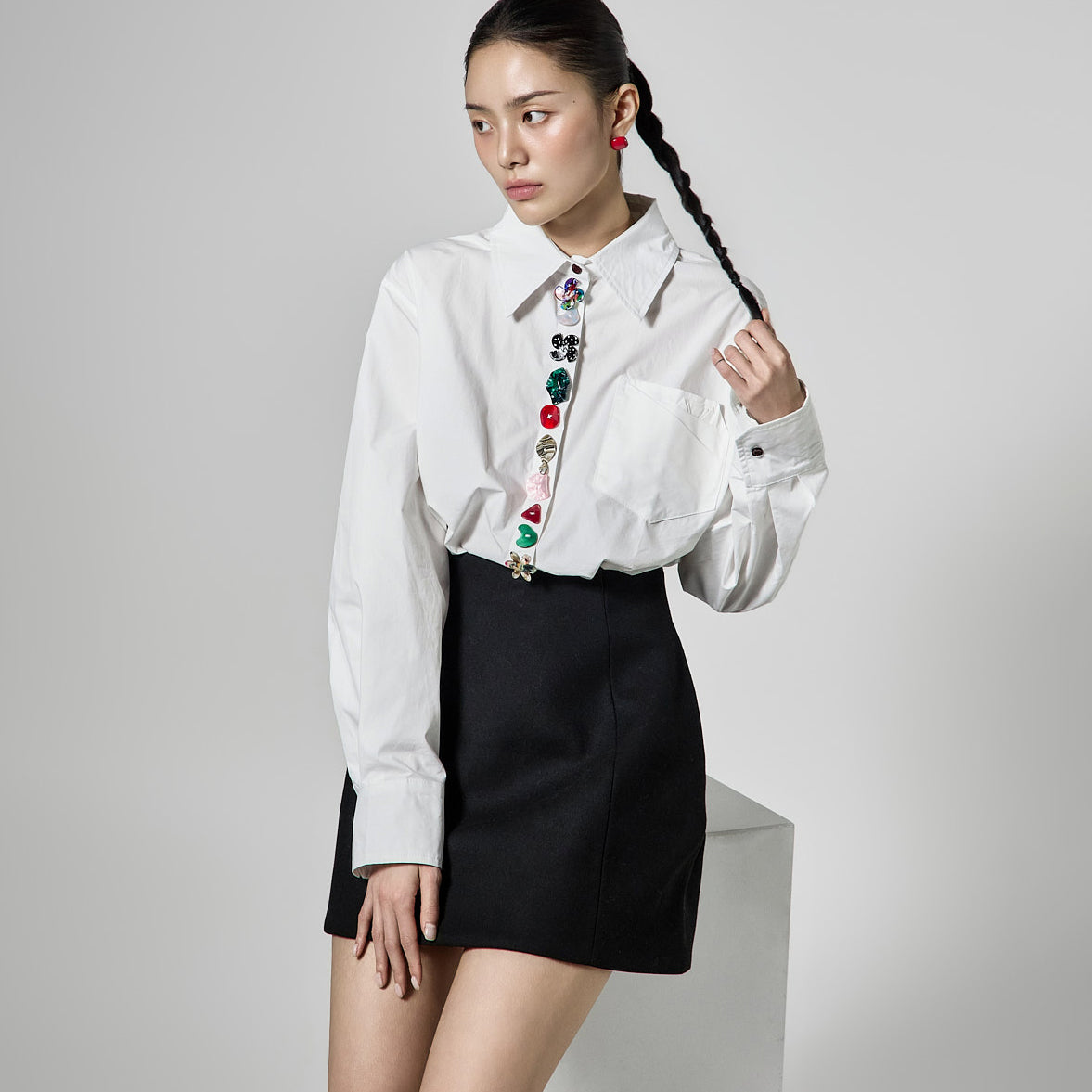 S838 Jewelry Button Shirts