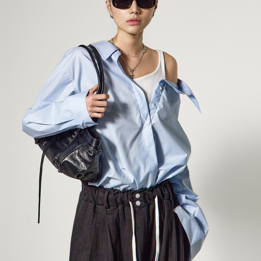 S863 レイヤードスリーブレスシャツ