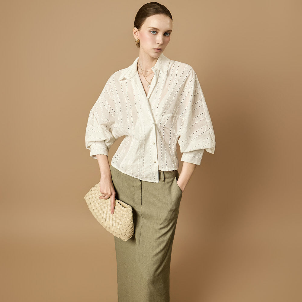 S880 Embroidered Wrap Shirts