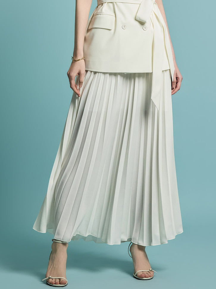 SK2321 Pleats Waistband Maxi Skirt