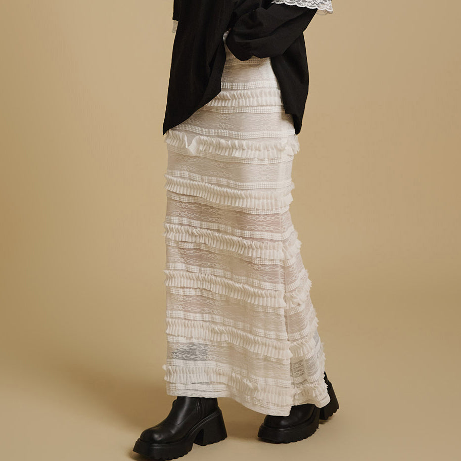 SK2922 Sheer Frill Skirt