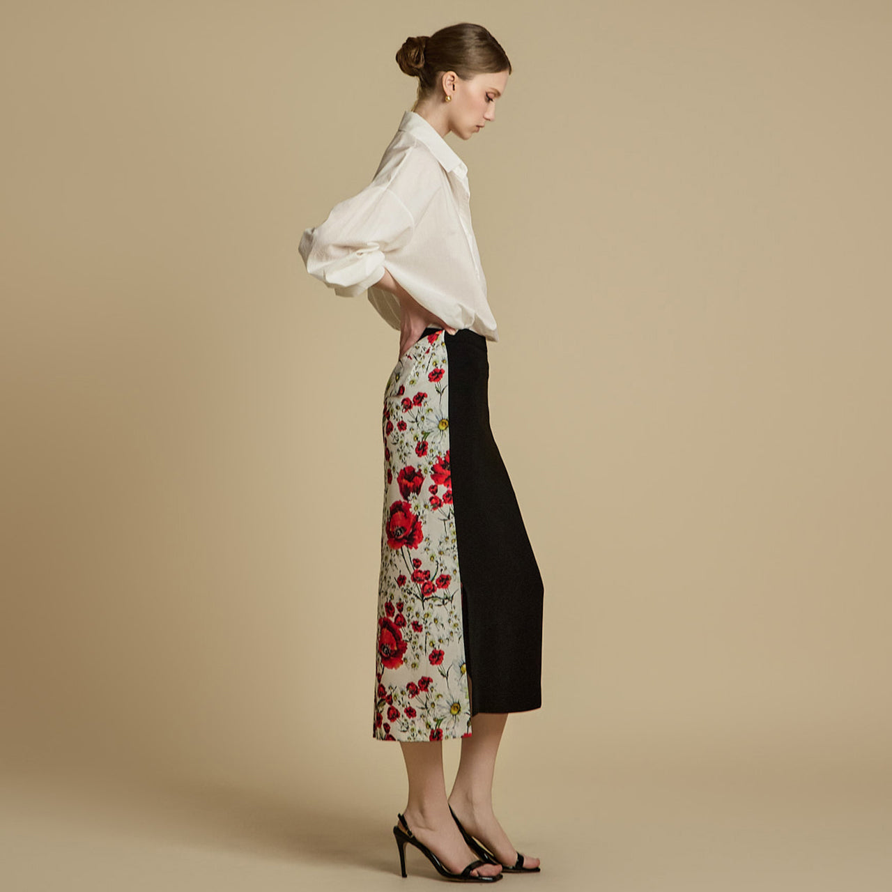 SK2996 花朵图案半身裙