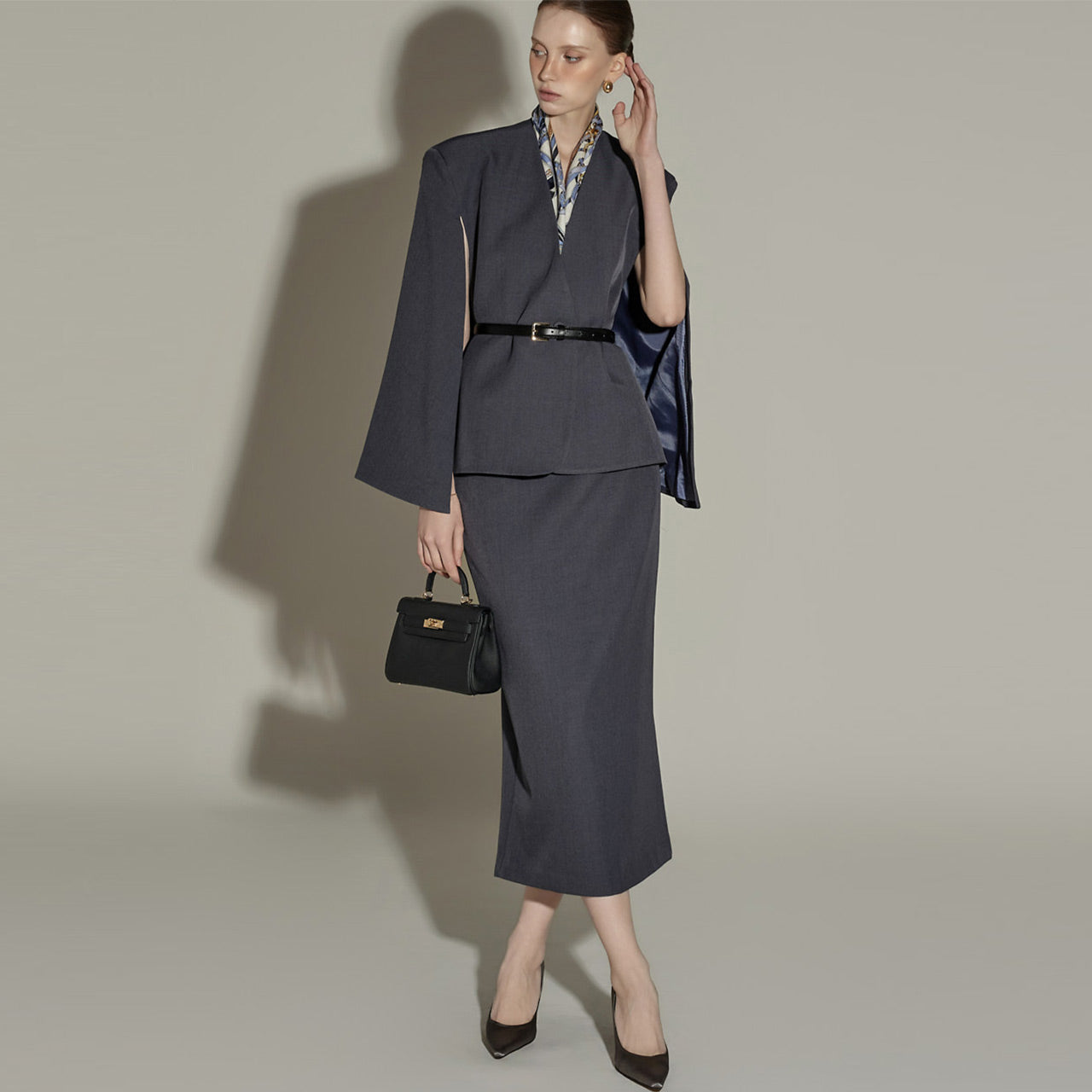 SK3065 Pintuck Long Skirt