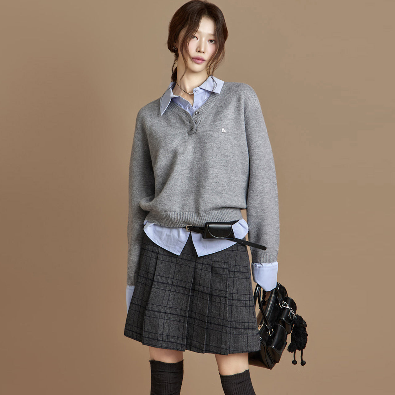 SK3081 Check Mini Skirt