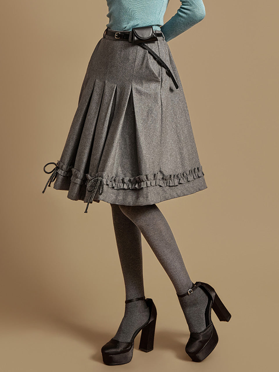 SK3096 Frill Wool Skirt