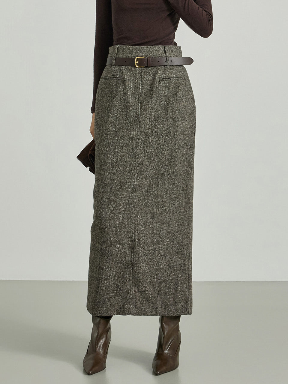 SK3114 High-Waist Wool Skirt