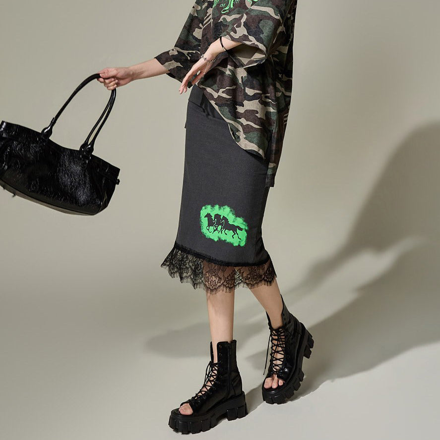 SK3244 Graphic Lace Skirt