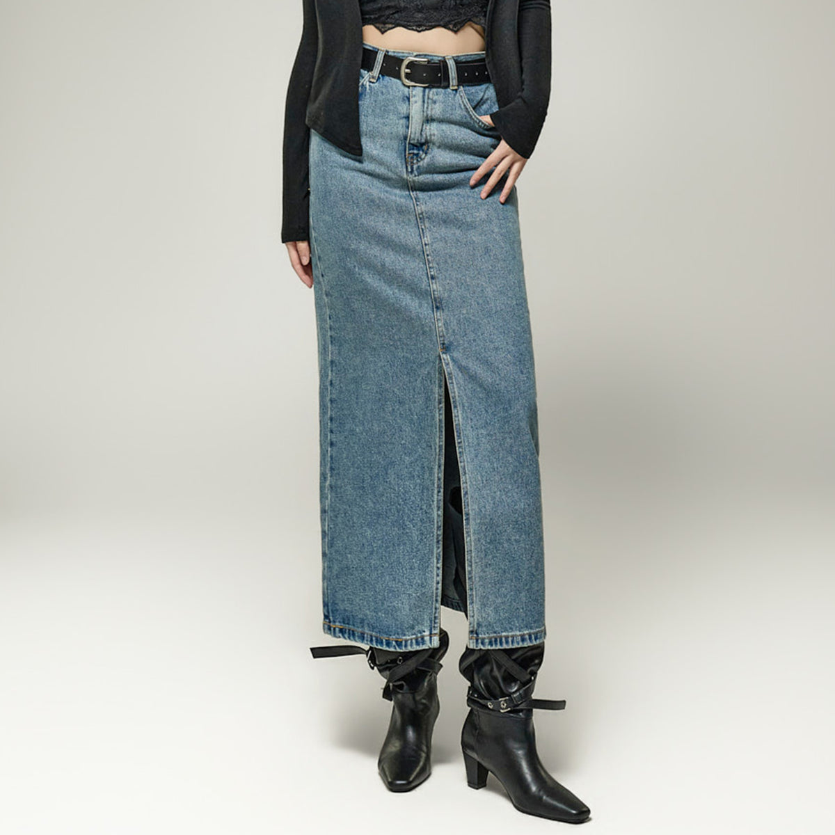 SK3299 Washed Denim Skirt