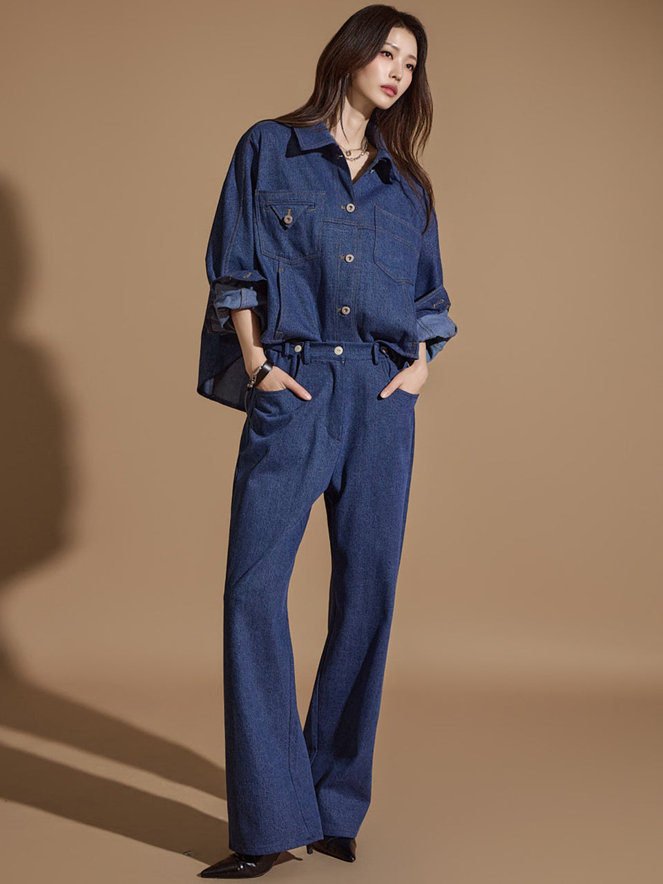 TP1928 Denim Shirt and Jeans Set