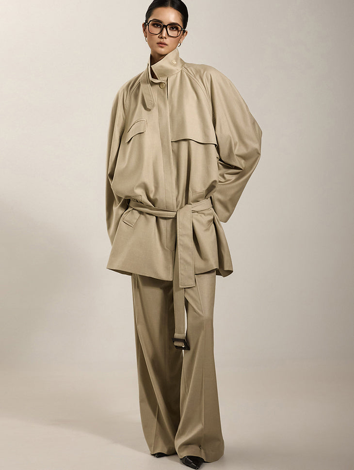 TP2066 Trench Coat and Pants Set