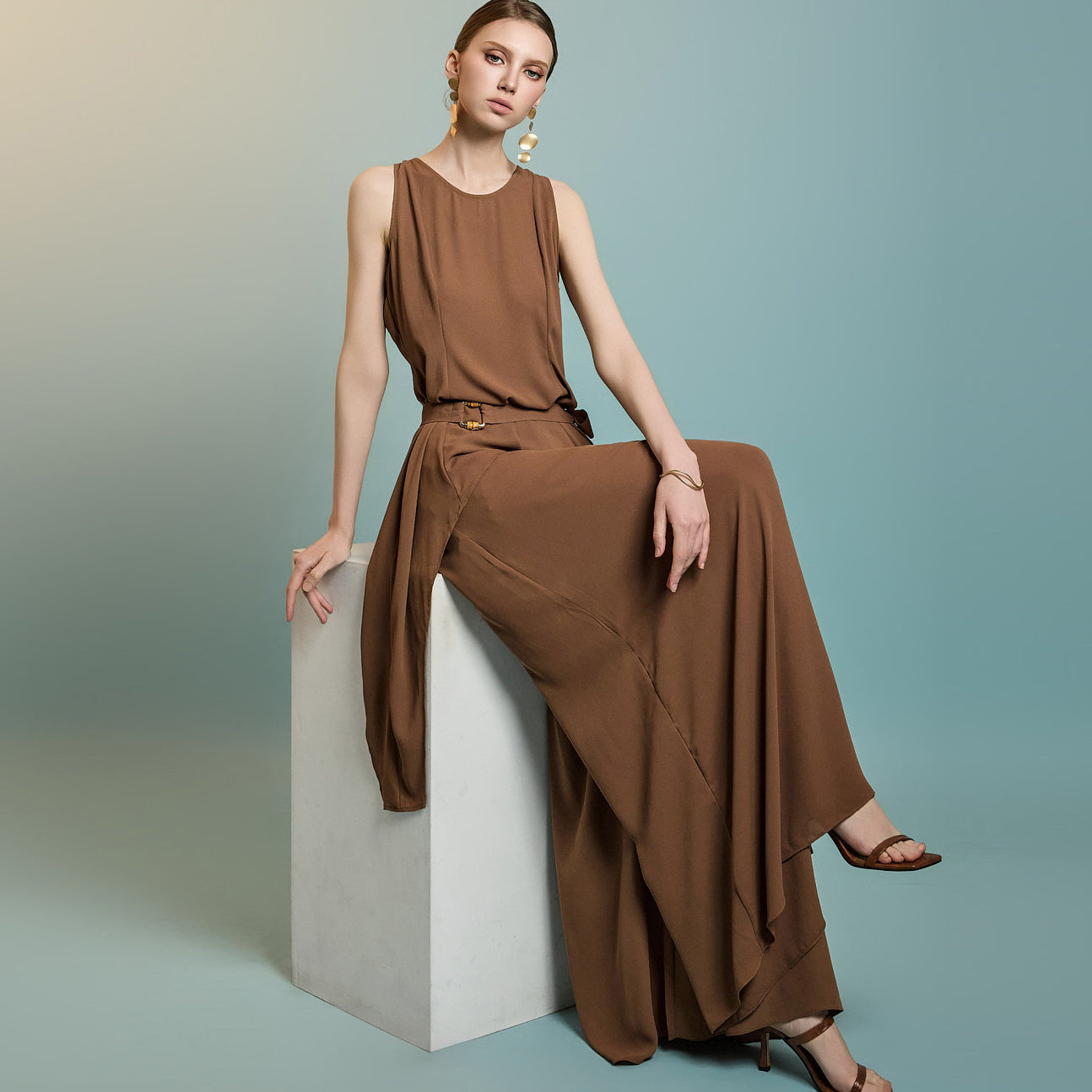 TP2163 无袖上衣和裤子套装