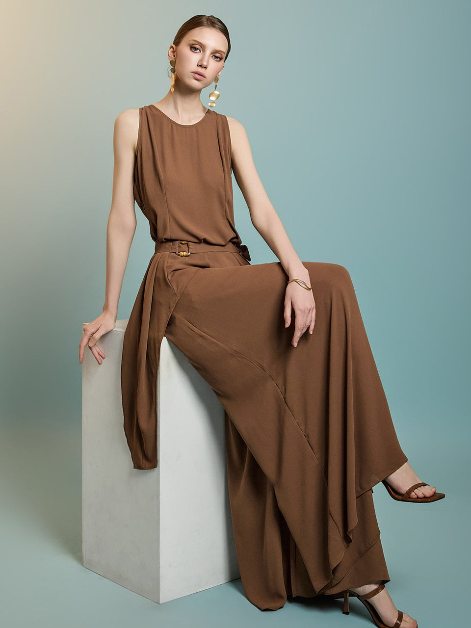 TP2163 无袖上衣和裤子套装