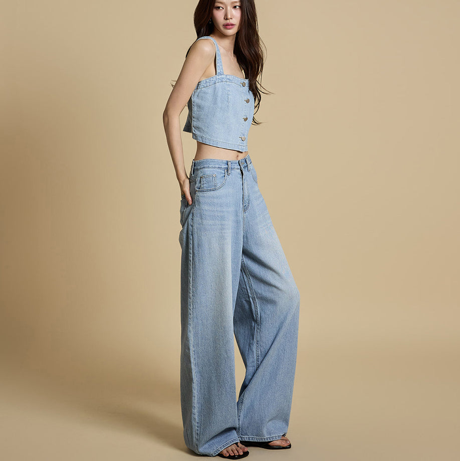 TP2167 紧身胸衣和牛仔裤套装