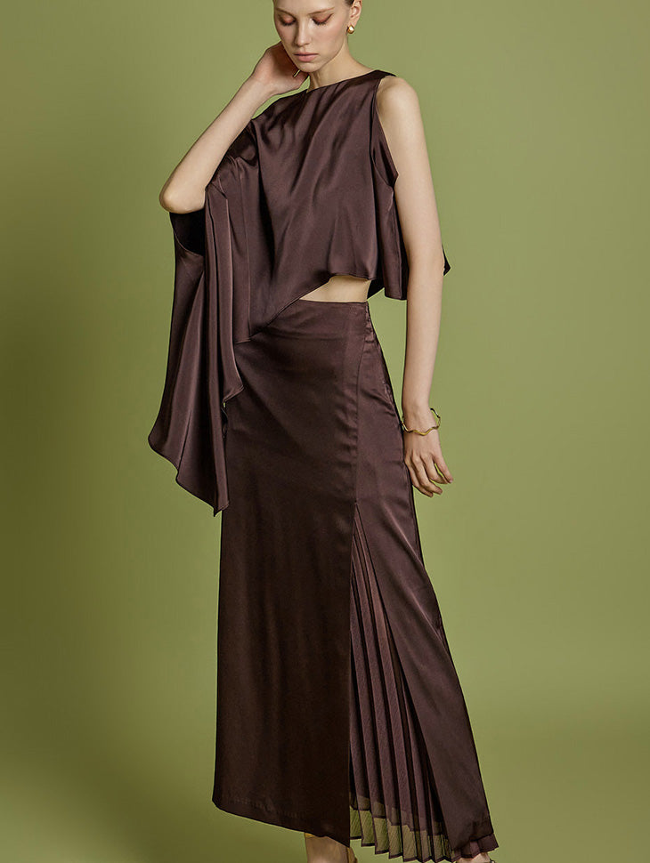 TP9173 Asymmetric Blouse and Skirt Set