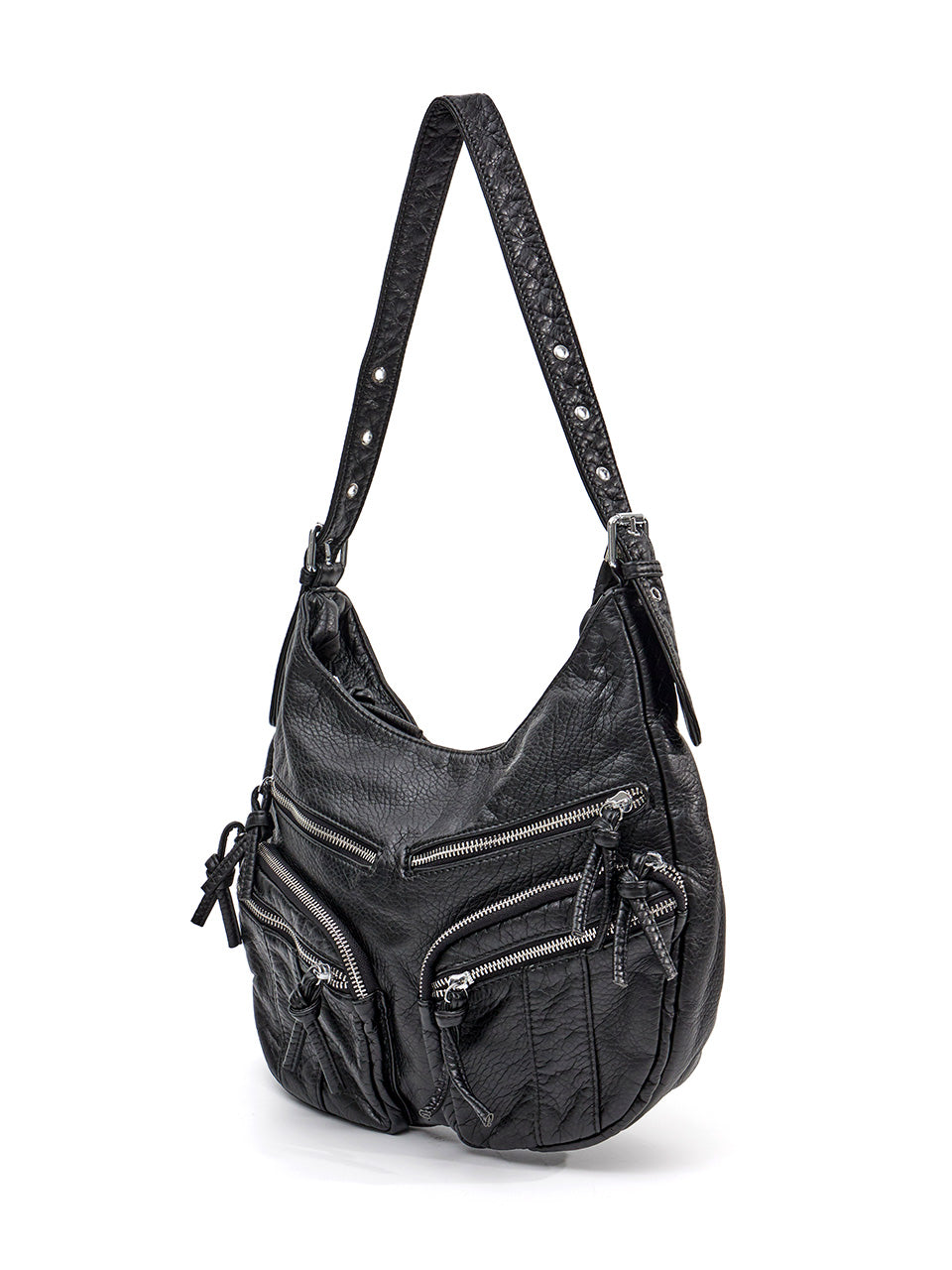 A-1643 Leather Pocket Shoulder Bag